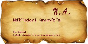 Nándori András névjegykártya